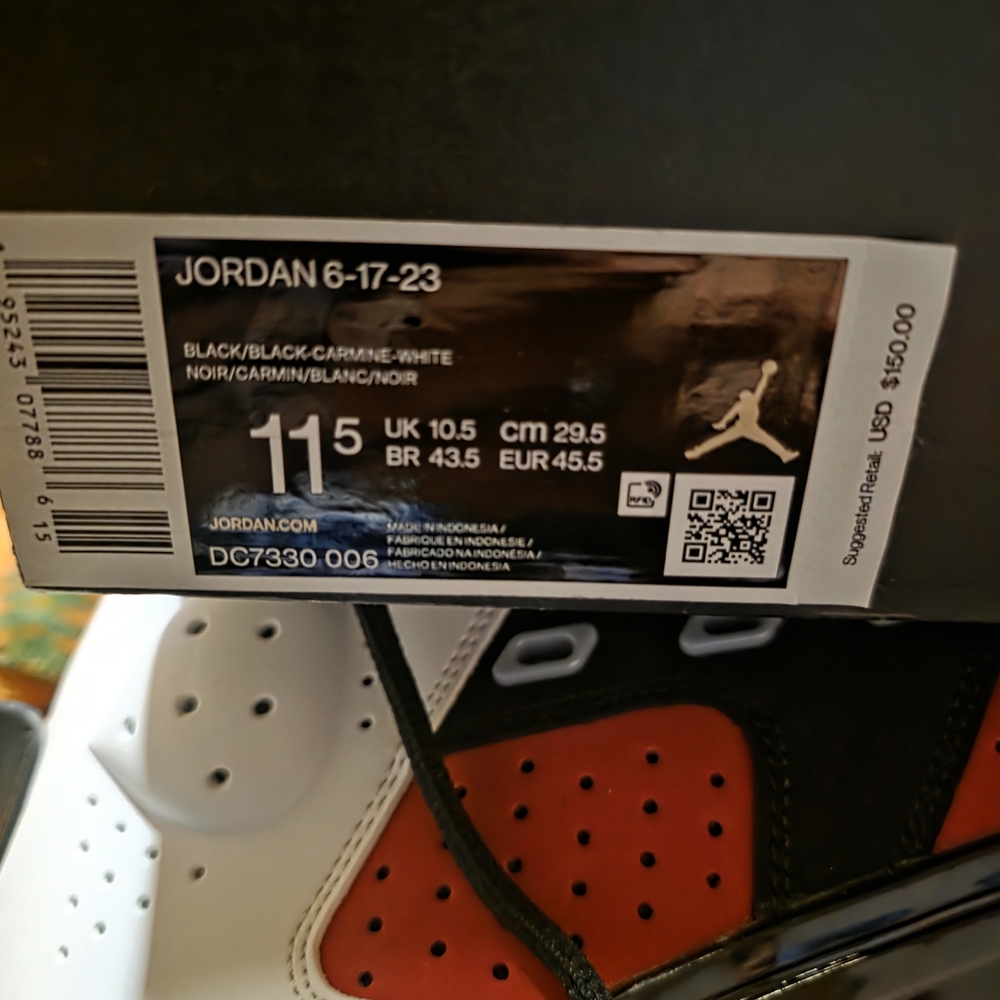 Jordan 6-17-23 Black and Red Sneakers